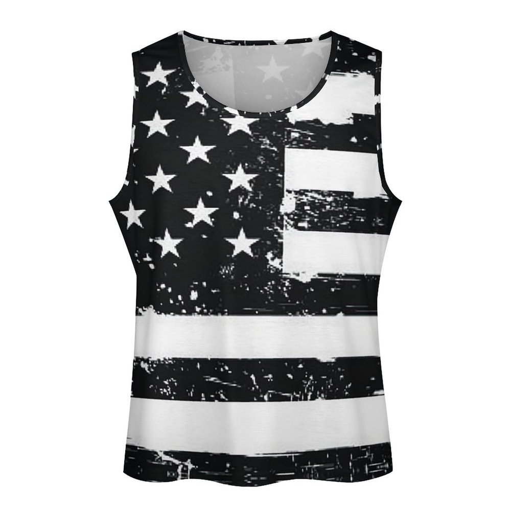 Mens Tank Tops Summer Sleeveless T-Shirt American Flag Casual Funny Gym Workout Tank Top 3XL