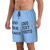 NineFit Basics Custom Short Men Personalized Shorts with Text Photo Logo Custom Swim Shorts Design Your own Mesh Lining Light Blue X-Large view 4
