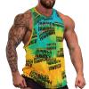 Mens Tank Tops Summer Sleeveless T-Shirt Jamaica Flag Casual Funny Gym Workout Tank Top XL view 2