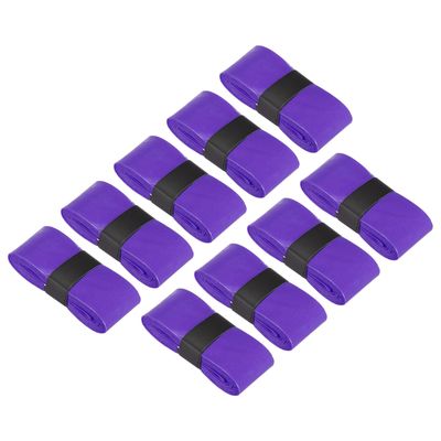 PATIKIL 43.3" Tennis Racket Grip Tape, 9 Pack PU Overgrip Perforated Absorbent Non-Slip for Badminton Fishing Rod, Purple
