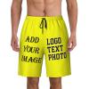 NineFit Basics Custom Short Men Personalized Shorts with Text Photo Logo Custom Swim Shorts Design Your own Mesh Lining Yellow 3X-Large view 1