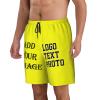 NineFit Basics Custom Short Men Personalized Shorts with Text Photo Logo Custom Swim Shorts Design Your own Mesh Lining Yellow 3X-Large view 4