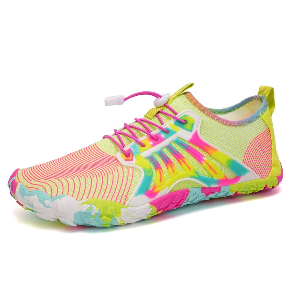 WateLves Water Shoes Men Women Barefoot Quick-Dry Aqua Sock Outdoor Athletic Sport Shoes Kayaking Boating Hiking Surfing(Yellow/Pink,41)