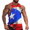 Puerto Rico Flag Men's Workout Tank Tops Sleeveless T-Shirt Bodybuilding Muscle Shirts for Gym 4XL view 2