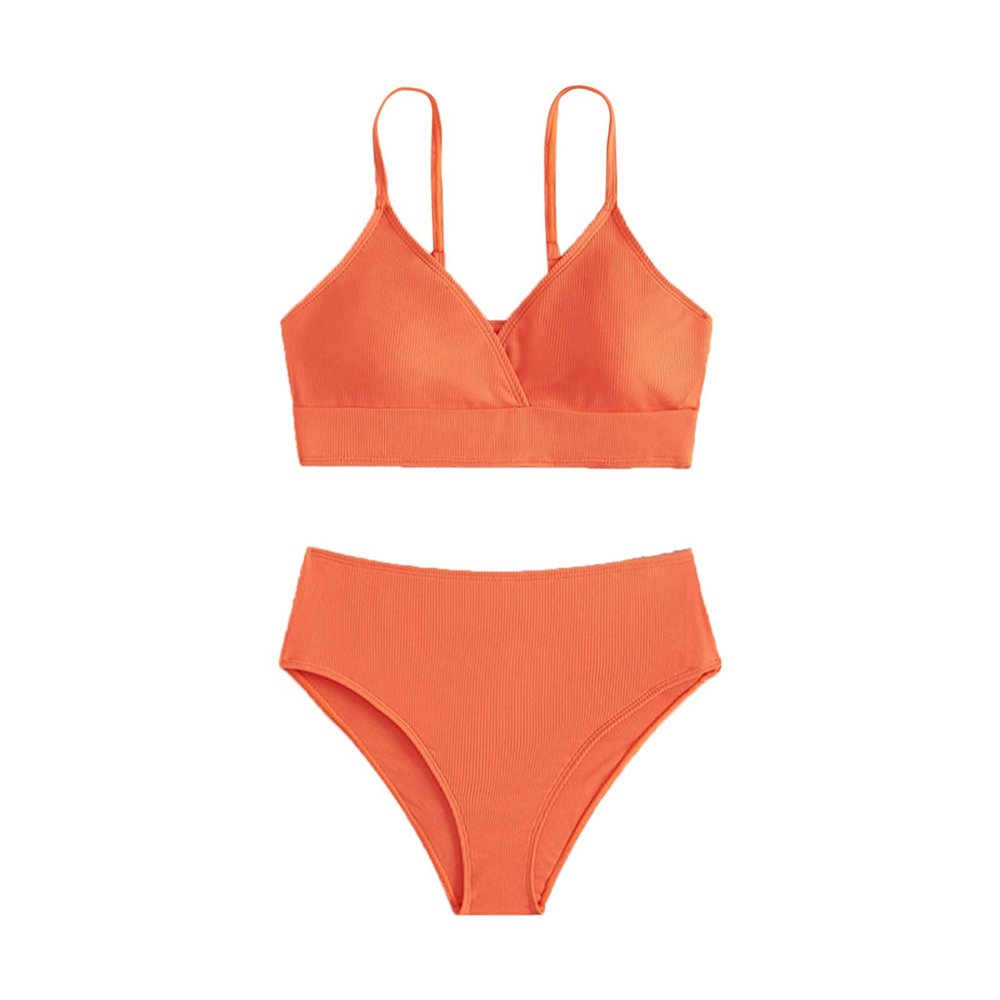 Toddler Baby Girl Swimwear Bowknot Stripe Swimsuit Bathing Suit 2Pcs Bikini Set Outfits Summer (Orange, 10-12 Years)