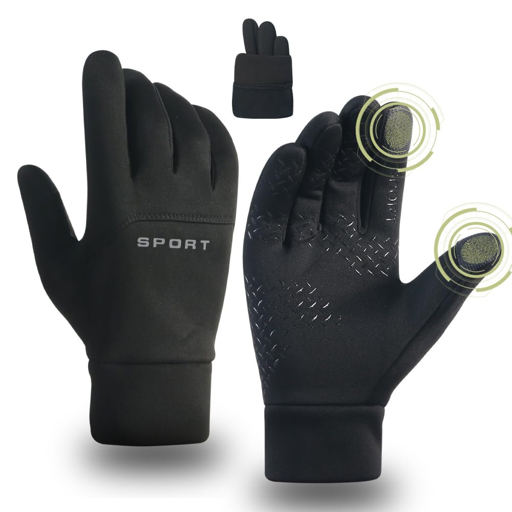 ANJMEICH Sports Gloves,Anti-Slip Wear-Resisting for Cycling,Climbing,Outdoor Sport etc (Black, S)
