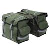 XHTLLO Waterproof Waxed Canvas Bicycle Rear Seat Carrier Bag, Cycling Panniers Saddle Bag with Reflective Trim, High Strength Tear Resistance, Compact Yet Spacious for Bike, Motorcycle view 1