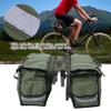 XHTLLO Waterproof Waxed Canvas Bicycle Rear Seat Carrier Bag, Cycling Panniers Saddle Bag with Reflective Trim, High Strength Tear Resistance, Compact Yet Spacious for Bike, Motorcycle view 2