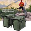 XHTLLO Waterproof Waxed Canvas Bicycle Rear Seat Carrier Bag, Cycling Panniers Saddle Bag with Reflective Trim, High Strength Tear Resistance, Compact Yet Spacious for Bike, Motorcycle view 3