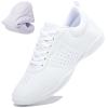 DADAWEN Girls White Cheer Shoes Youth Cheerleading Shoes Dance Athletic Training Tennis Lightweight Competition for Women Cheer Sneakers White US Size 11 M Little Kid view 1