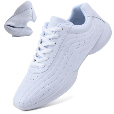 DADAWEN Girls White Cheer Shoes Youth Cheerleading Shoes Dance Athletic Training Tennis Lightweight Competition for Women Cheer Sneakers White US Size 11 M Little Kid