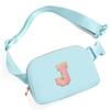 Gitus Gifts for 7 8 9 10 11 Year Old Girls Belt Bag Fanny Pack Crossbody Bags with Initial Letter Patch Birthday Gifts for Daughter Sister Friends Teen girls (Icing Blue-J) view 1