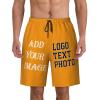 NineFit Basics Custom Short Men Personalized Shorts with Text Photo Logo Custom Swim Shorts Design Your own Mesh Lining Orange X-Large view 1