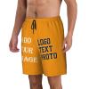 NineFit Basics Custom Short Men Personalized Shorts with Text Photo Logo Custom Swim Shorts Design Your own Mesh Lining Orange X-Large view 4