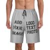 NineFit Basics Custom Short Men Personalized Shorts with Text Photo Logo Custom Swim Shorts Design Your own Mesh Lining Light Grey X-Large view 1