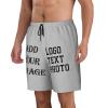 NineFit Basics Custom Short Men Personalized Shorts with Text Photo Logo Custom Swim Shorts Design Your own Mesh Lining Light Grey X-Large view 4