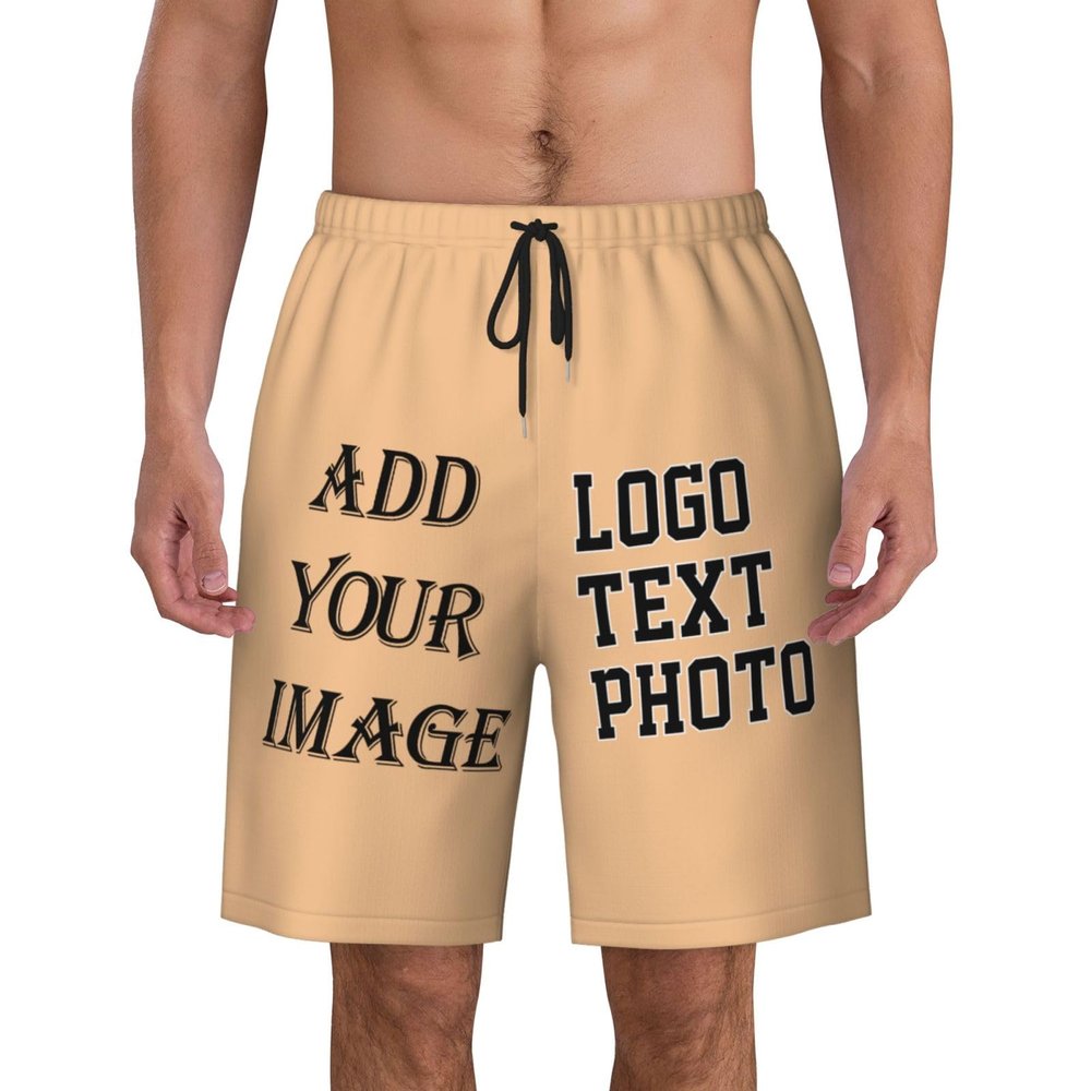 NineFit Basics Custom Short Men Personalized Shorts with Text Photo Logo Custom Swim Shorts Design Your own Mesh Lining Navajo White X-Large