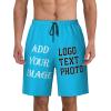 Custom shortss for Men Personalized Short with Text Photo Logo Custom Swimshort Design Your own Mesh Lining Deep Sky Blue Xx-Large view 1