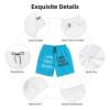 Custom shortss for Men Personalized Short with Text Photo Logo Custom Swimshort Design Your own Mesh Lining Deep Sky Blue Xx-Large view 3