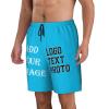 Custom shortss for Men Personalized Short with Text Photo Logo Custom Swimshort Design Your own Mesh Lining Deep Sky Blue Xx-Large view 4