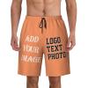 Custom shortss for Men Personalized Short with Text Photo Logo Custom Swimshort Design Your own Mesh Lining Sandy Brown Large view 1