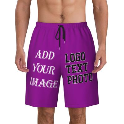 NineFit Basics Custom Short Men Personalized Shorts with Text Photo Logo Custom Swim Shorts Design Your own Mesh Lining Purple X-Large