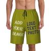 NineFit Basics Custom Short Men Personalized Shorts with Text Photo Logo Custom Swim Shorts Design Your own Mesh Lining Olive X-Large view 1