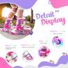 SULIFEEL Rainbow Unicorn Inline Skates for Kids with Adjustable Protective Gear Set Dazzle Small view 4