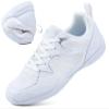 DADAWEN Girls Cheer Shoes White Cheerleading Shoes Dance Athletic Training Tennis Breathable Women Youth Lightweight Competition Cheer Sneakers White US Size 1 M Little Kid view 1