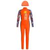 OBEEII Full Body Swimsuit for Boys Girls Long Sleeve Rash Guard Swimwear Kids Wetsuit Sun Protection UPF 50+ One Piece Bathing Suit Quick-Drying Surfing Diving Suit Orange 11-12 Years view 1