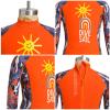 OBEEII Full Body Swimsuit for Boys Girls Long Sleeve Rash Guard Swimwear Kids Wetsuit Sun Protection UPF 50+ One Piece Bathing Suit Quick-Drying Surfing Diving Suit Orange 11-12 Years view 2