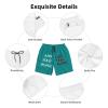 Custom shortss for Men Personalized Short with Text Photo Logo Custom Swimshort Design Your own Mesh Lining Dark Cyan Xx-Large view 3
