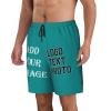 Custom shortss for Men Personalized Short with Text Photo Logo Custom Swimshort Design Your own Mesh Lining Dark Cyan Xx-Large view 4