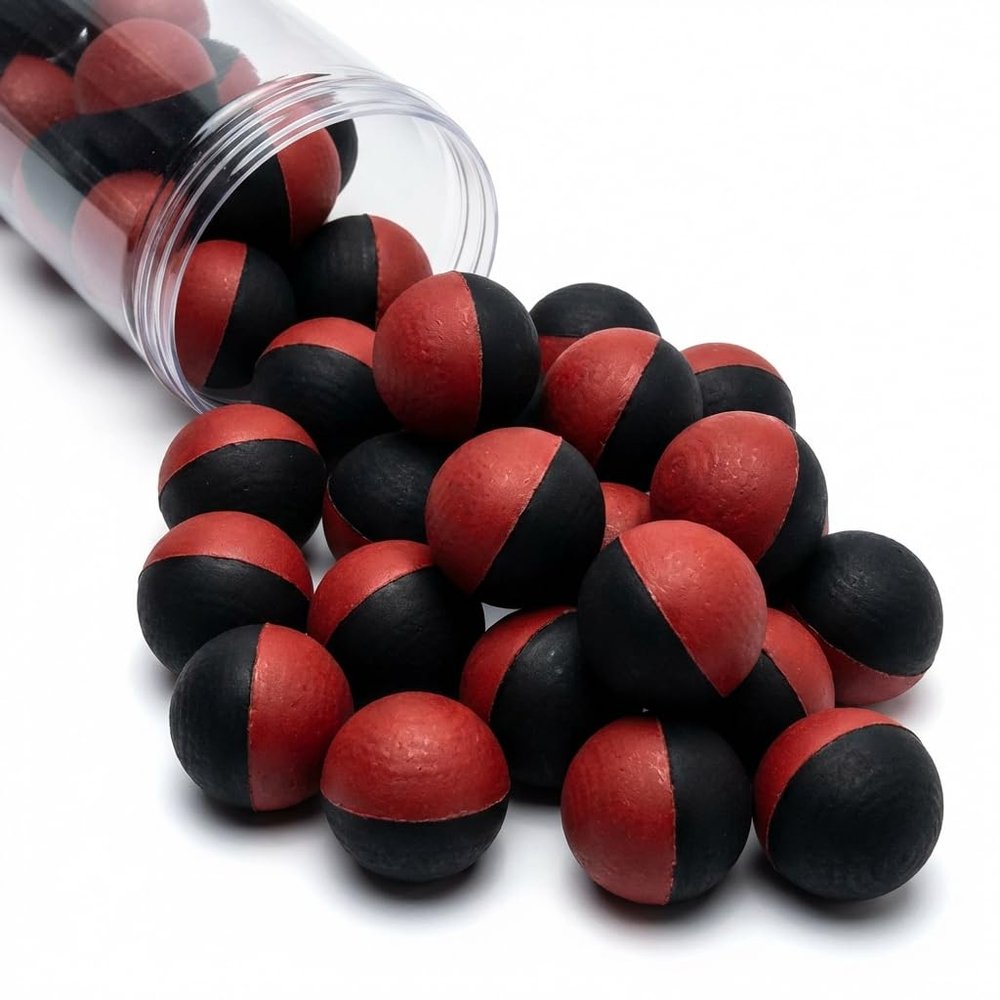 .43 Cal Pepper Ball Projectiles 20 Count PAVA Filled Hard Shell Impact Rounds Compatible with .43 Cal Launchers Break-On-Impact Design for Controlled Dispersion and Consistent Function
