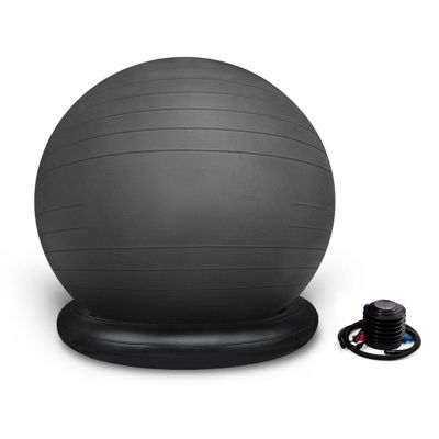 EXCLURA Yoga Ball Chair with Inflatable Ring Base, Office Stability Balance Ball for Adults, Ergonomic Exercise Ball Stool, Relieve Back Pain (Size : 65 cm (25 5/8"))