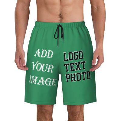 Custom shortss for Men Personalized Short with Text Photo Logo Custom Swimshort Design Your own Mesh Lining Sea Green Large
