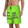 NineFit Basics Custom Short Men Personalized Shorts with Text Photo Logo Custom Swim Shorts Design Your own Mesh Lining Green Yellow X-Large view 4