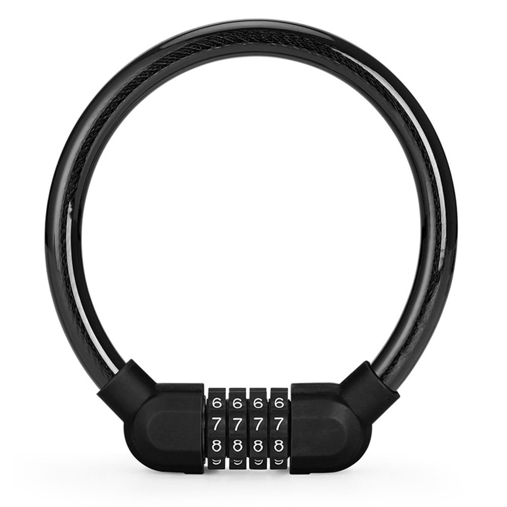BEIDUOYANG Bike Accessories, Lock Cable 4 Digit Resettable Combination Cable Lock, Bicycles Code Lock Small Security Lock for Mountain, Black-regular style