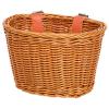 BEIDUOYANG Bicycle Bag,Bike Accessories, Childrens Bicycles Front Basket Waterproofs Plastic Wovens Bikes Basket Kid Bicycles Wicker Basket for Boy Girl, brown view 1