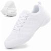 DADAWEN Girls Cheer Shoes White Cheerleading Shoes Dance Athletic Training Tennis Breathable Women Youth Lightweight Competition Cheer Sneakers White US Size 6 M Big Kid view 1