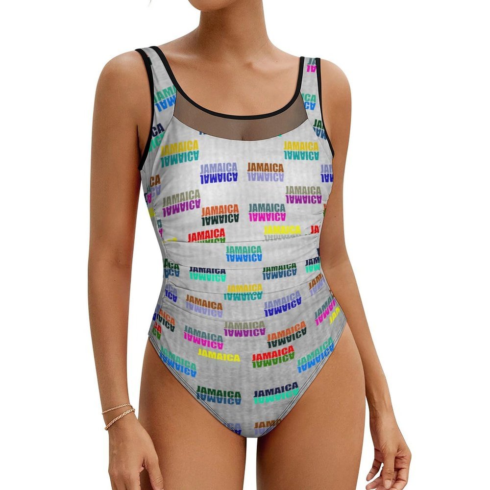 TAIZIYEAH Women's Swimsuits Jamaica Flag 1 Piece Swimwear Bathing Suits Training Soft 2XL