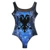 Women Albanian Flag Swimsuit Swimwear 1 Piece Sets Bathing Suit Straps Halter Slimming Beach L view 3