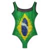 Women B-razil Flag Swimsuit Swimwear 1 Piece Sets Bathing Suit Straps Halter Slimming Beach L view 3