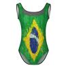 Women B-razil Flag Swimsuit Swimwear 1 Piece Sets Bathing Suit Straps Halter Slimming Beach L view 4
