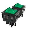 30A 250V KCD4 Rocker Switch DPST 4 Pin Green Lighted 120V Rocker Toggle Switch ON Off Heavy Duty T125-2Pack (Green) view 1