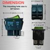 30A 250V KCD4 Rocker Switch DPST 4 Pin Green Lighted 120V Rocker Toggle Switch ON Off Heavy Duty T125-2Pack (Green) view 3