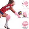 Sosation 2 Set Volleyball Knee Pads and Volleyball Arm Sleeves with Protection Pad Compression Forearm Wrist Guard with Thumb Hole Soft Breathable for Hitting Passing(Pink, Blue) view 4