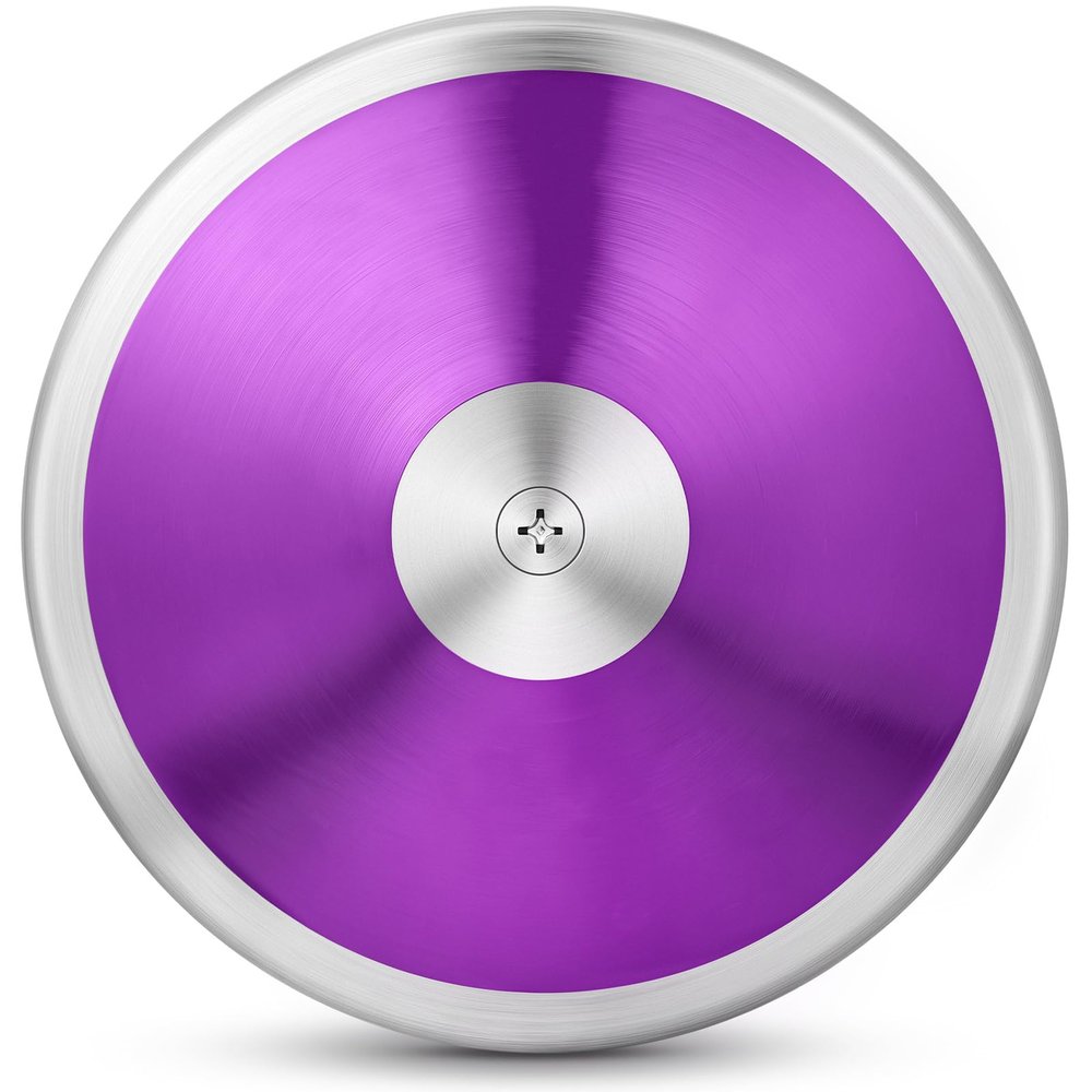 Wettarn 2 Pcs Discus, Man Women Discus Track and Field Discuses Track and Field Equipment (1 kg,Purple)
