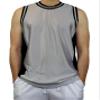 DIGITMON Men's 3-Stripes Basketball Gym Workout Athletic Tank Tops Shirts Mesh Jersey Uniform Made in USA (GREYBLACK, XL) view 1