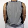 DIGITMON Men's 3-Stripes Basketball Gym Workout Athletic Tank Tops Shirts Mesh Jersey Uniform Made in USA (GREYBLACK, XL) view 3